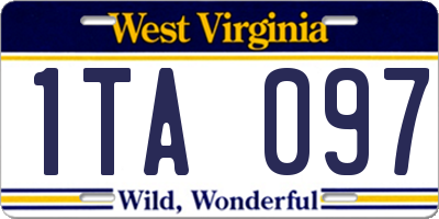 WV license plate 1TA097