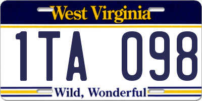 WV license plate 1TA098