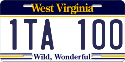 WV license plate 1TA100