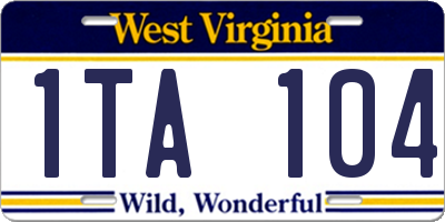 WV license plate 1TA104