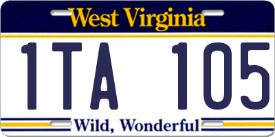 WV license plate 1TA105