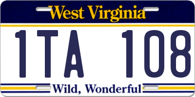 WV license plate 1TA108