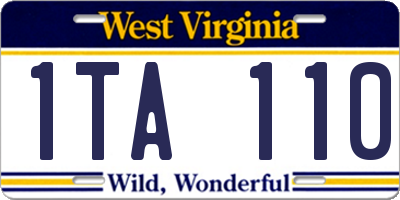 WV license plate 1TA110