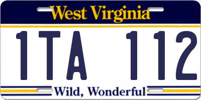 WV license plate 1TA112