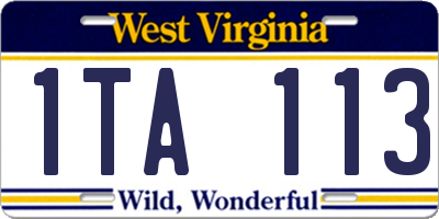 WV license plate 1TA113