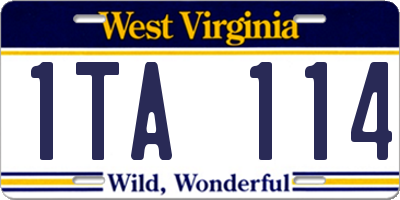 WV license plate 1TA114