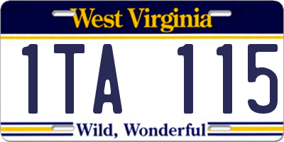 WV license plate 1TA115