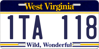 WV license plate 1TA118