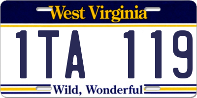 WV license plate 1TA119