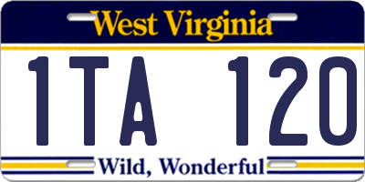 WV license plate 1TA120