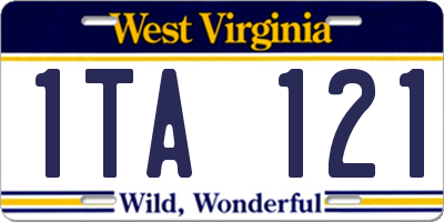 WV license plate 1TA121