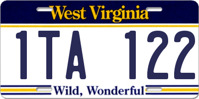 WV license plate 1TA122