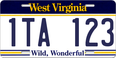 WV license plate 1TA123