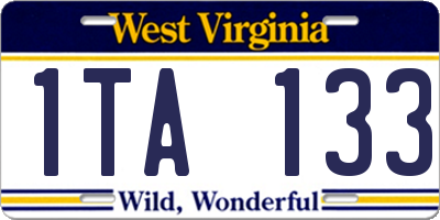 WV license plate 1TA133