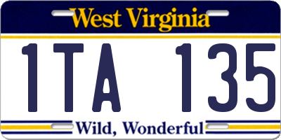 WV license plate 1TA135