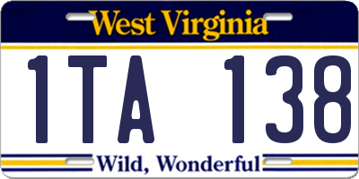 WV license plate 1TA138