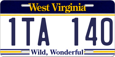 WV license plate 1TA140