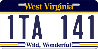WV license plate 1TA141