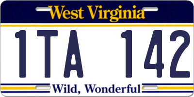 WV license plate 1TA142