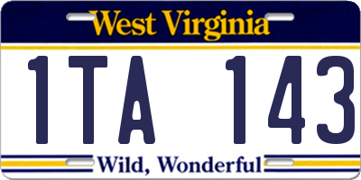 WV license plate 1TA143