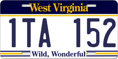 WV license plate 1TA152