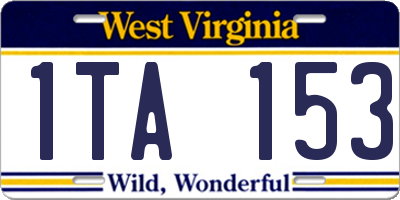 WV license plate 1TA153