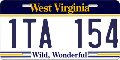 WV license plate 1TA154
