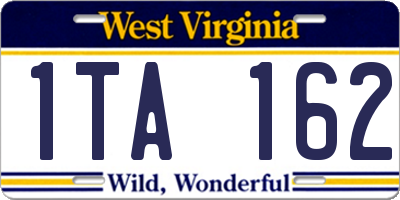 WV license plate 1TA162