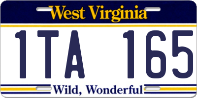 WV license plate 1TA165