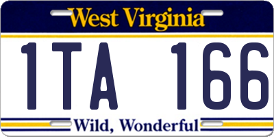 WV license plate 1TA166