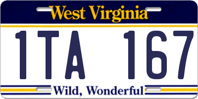 WV license plate 1TA167