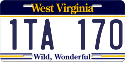 WV license plate 1TA170