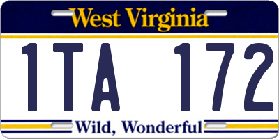 WV license plate 1TA172