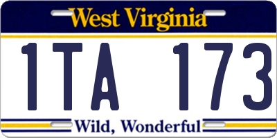 WV license plate 1TA173