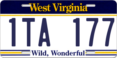 WV license plate 1TA177