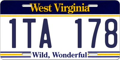 WV license plate 1TA178