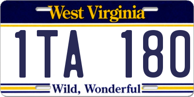 WV license plate 1TA180