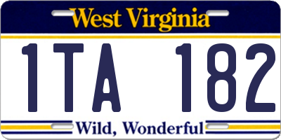 WV license plate 1TA182