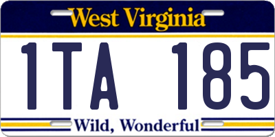 WV license plate 1TA185