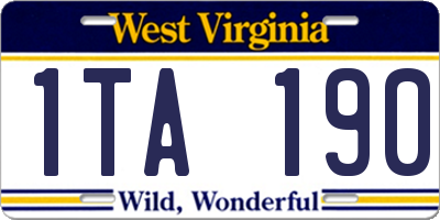 WV license plate 1TA190