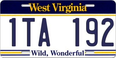 WV license plate 1TA192