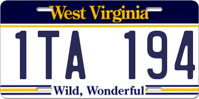WV license plate 1TA194