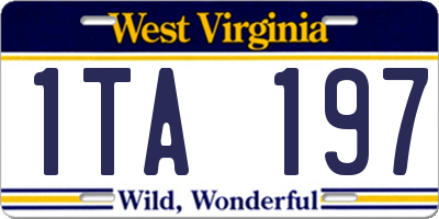WV license plate 1TA197