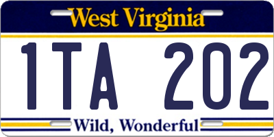 WV license plate 1TA202
