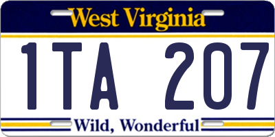 WV license plate 1TA207