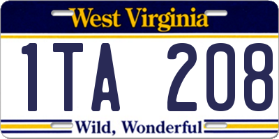 WV license plate 1TA208