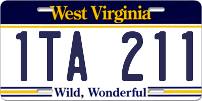 WV license plate 1TA211