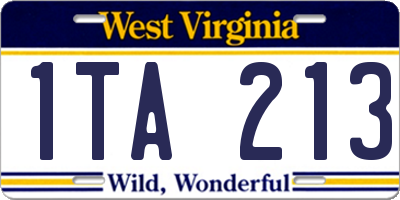 WV license plate 1TA213