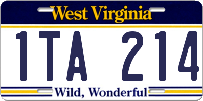 WV license plate 1TA214