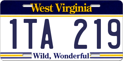 WV license plate 1TA219